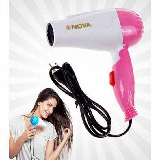 Nova 1290 Professional Foldable Hair Dryer 1000W (Multicolor)
