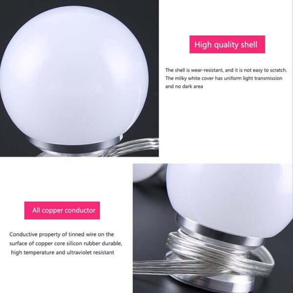 LED Vanity Mirror Lights Hollywood Style for Makeup Dressing Table